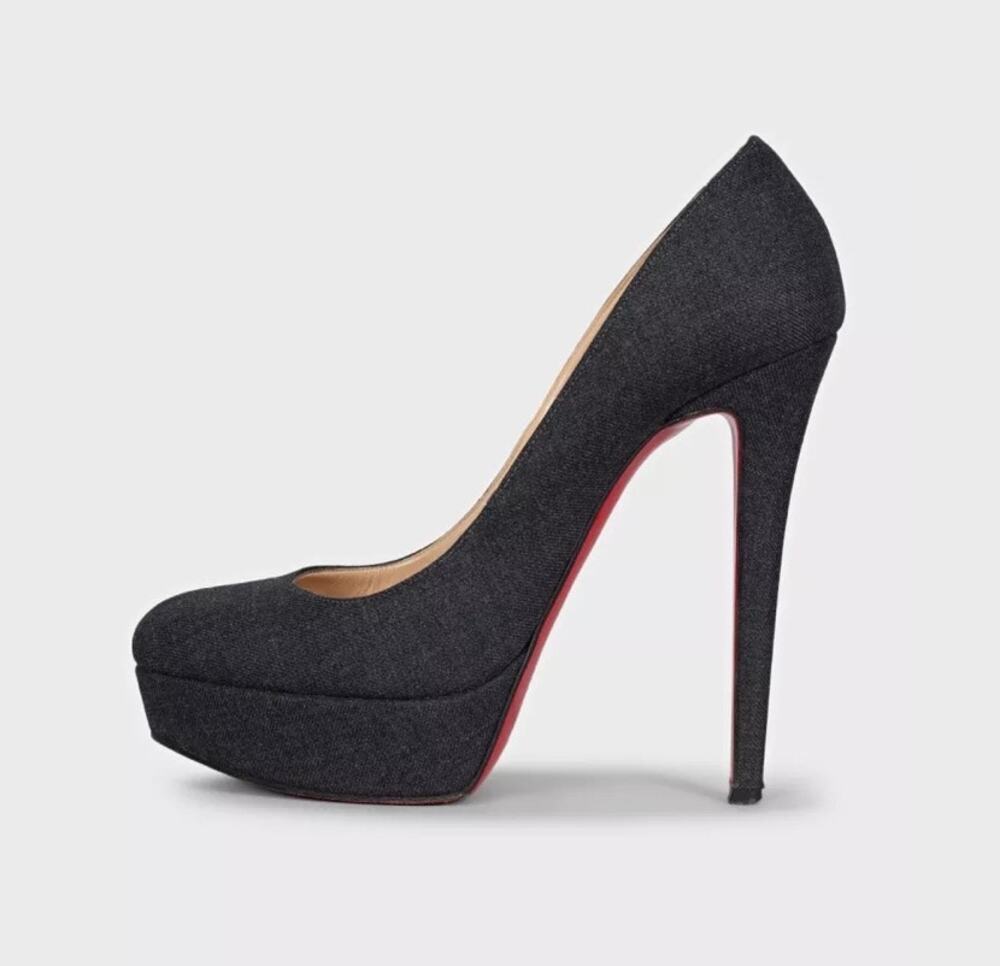 Christian Louboutin Black Textile Stiletto Pumps sz.39.5